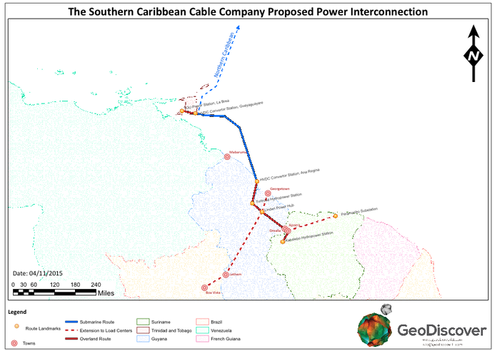 The Southern Caribbean Cable Company Proposed Power Interconnection (revised 4-11-15) 